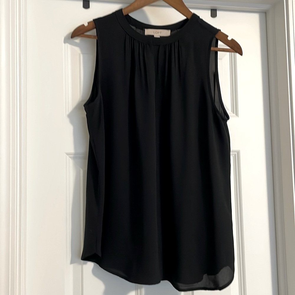 Loft (M) blouse sleeveless Black